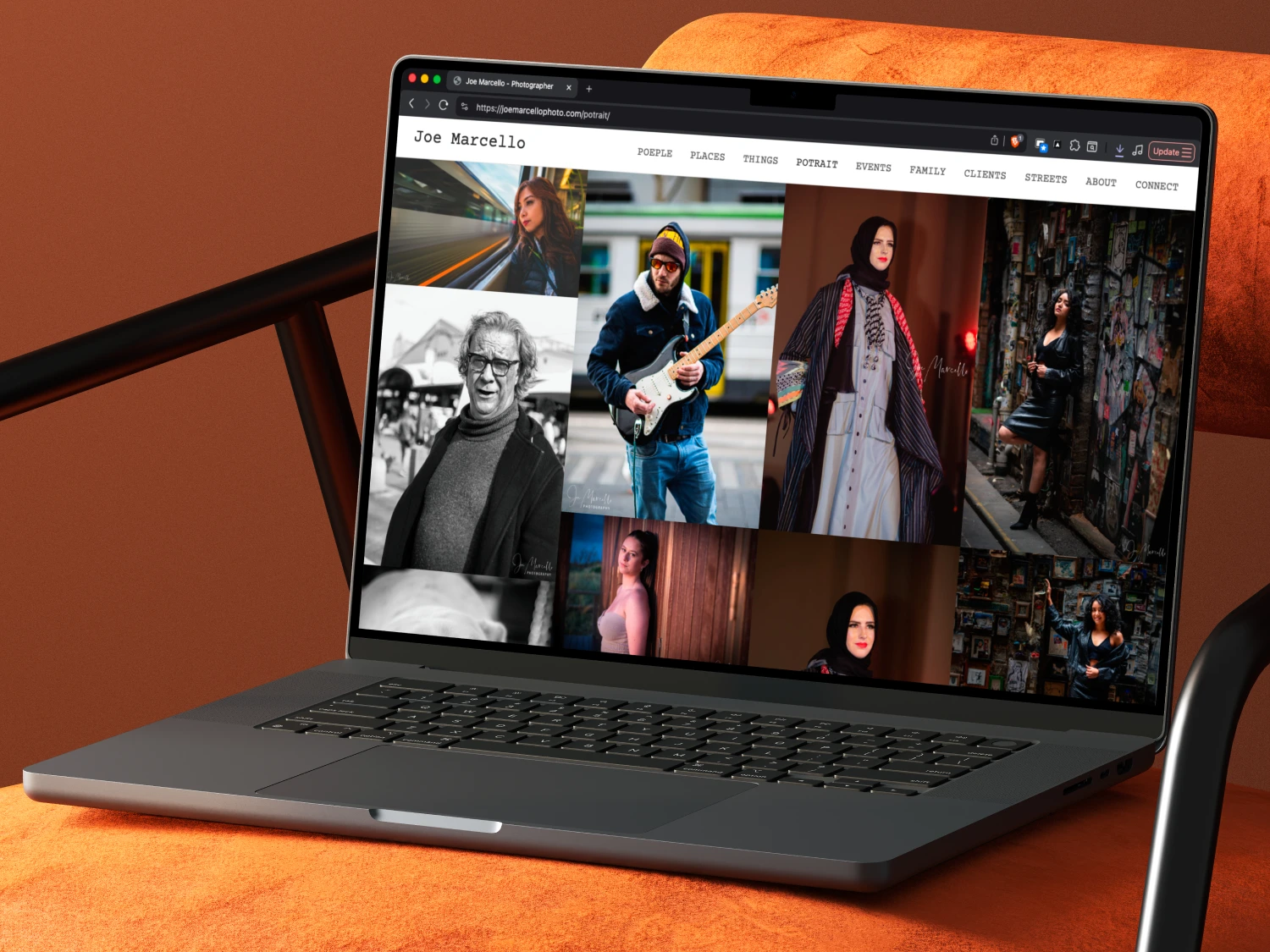 Screenshot for Front Page of Joe Marcello website.