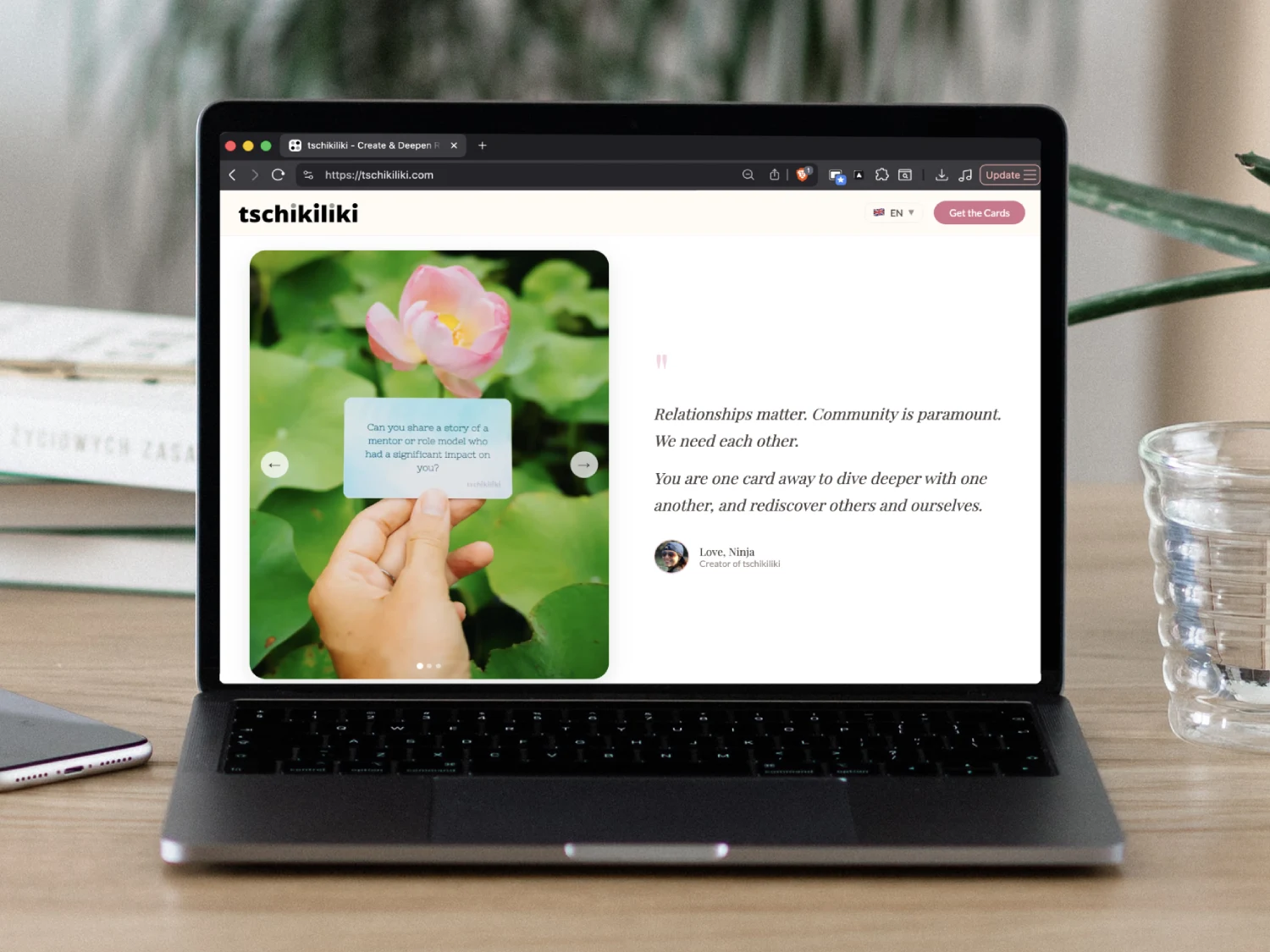 Screenshot for Front Page of Tschikiliki website.